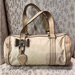 Vintage Gucci Duchessa Hand Bag  Beige Leather Heart bag
